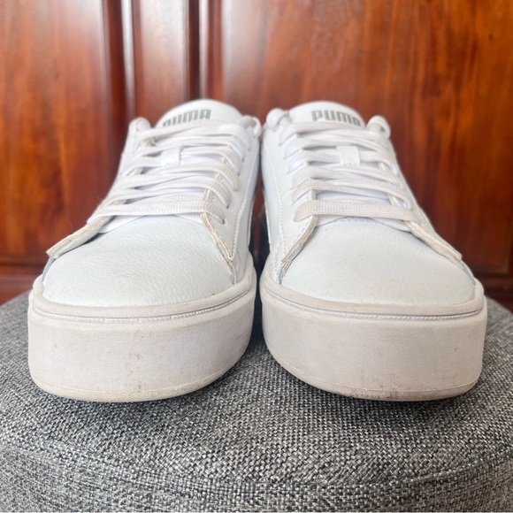 Puma Women’s Smash Platform v3 Sneaker Size 6 Rose Embossed Print - Picture 4 of 9